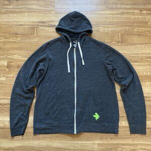 Pelotonia One Goal Women XL Gray Full Zip Hooded Knit Sweatshirt Jacket Cycling